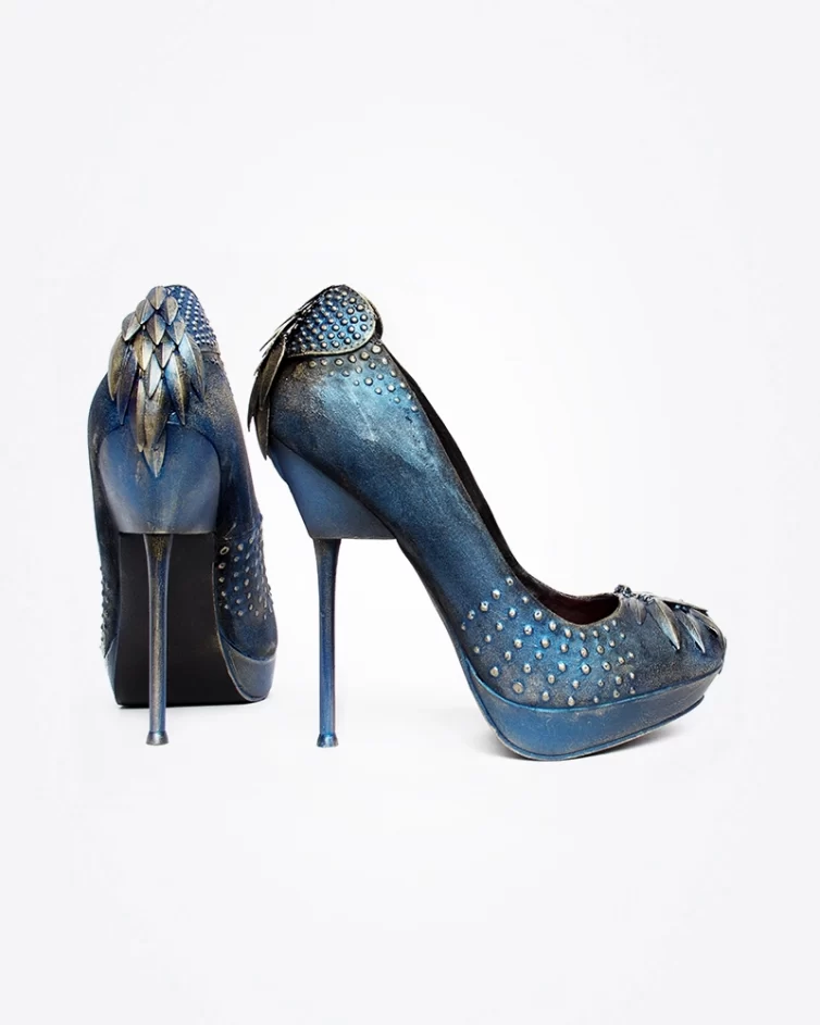 کفش پاشنه بلند آبی